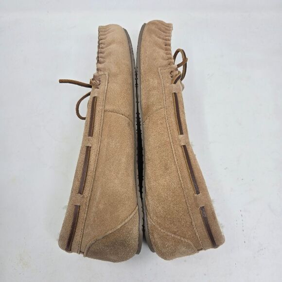 MINNETONKA Pile Lined Hardsole Moccasin Slippers Women's Brown Size US 10M EU 41 - Picture 6 of 7